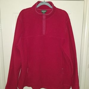 LL Bean Red Quarter Snap Fleece Pullover Men's sz XL Tall.